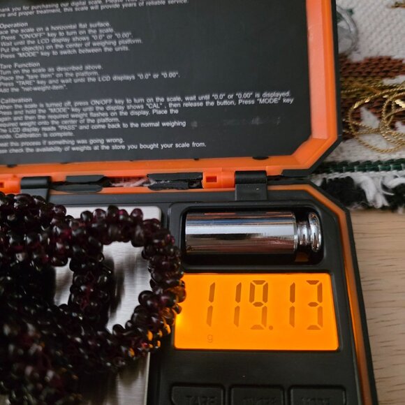 Black Cherry Garnet Beaded Long Necklace 30" 119 Grams - Picture 6 of 15